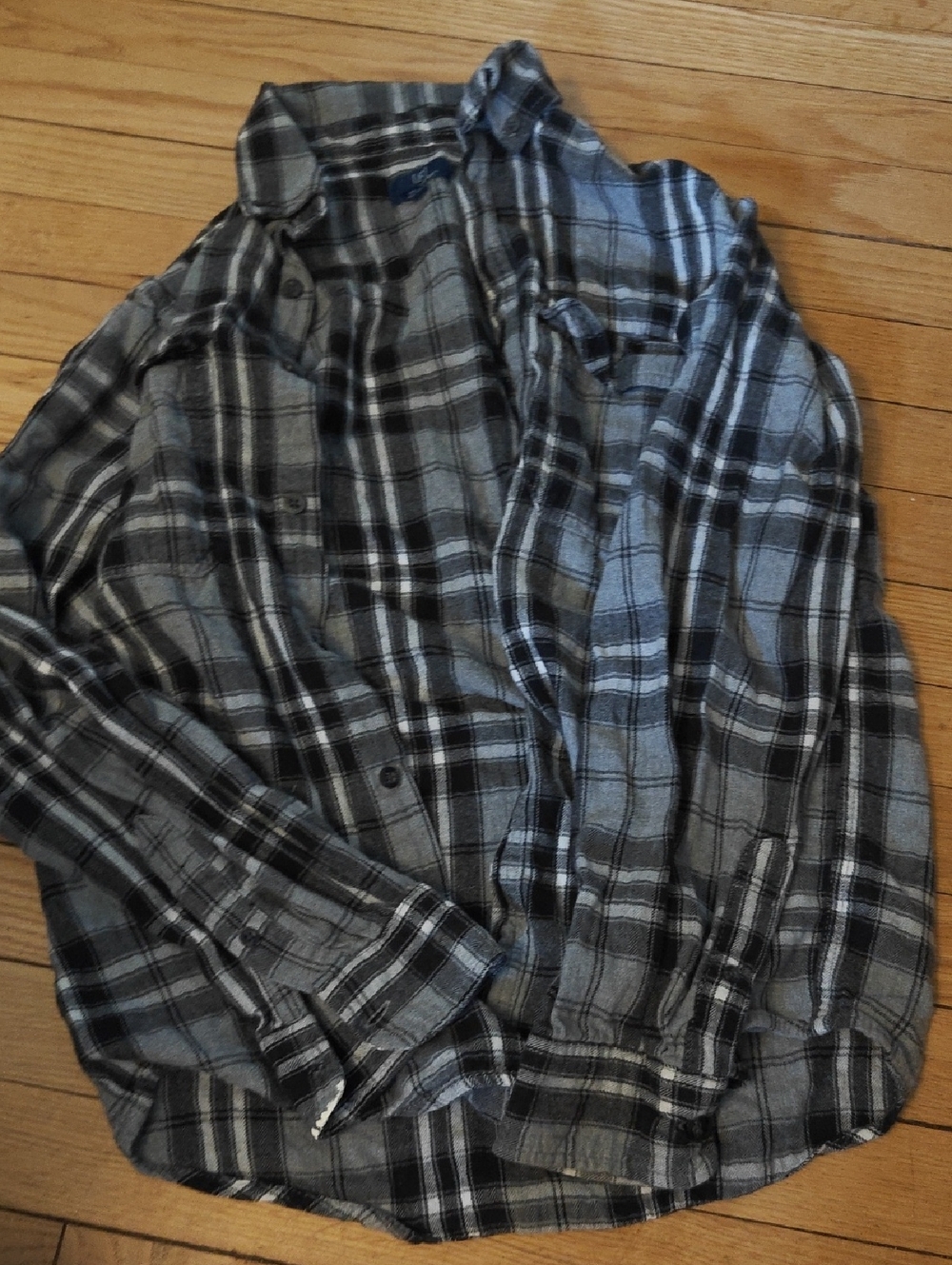George Black and Gray Plaid Shirt